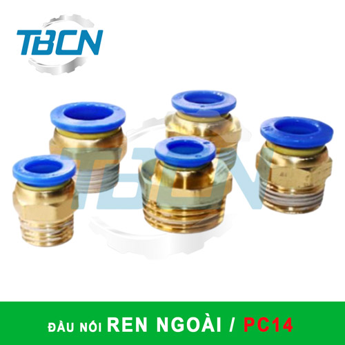 Đầu nối nhanh khí nén ren ngoài PC14