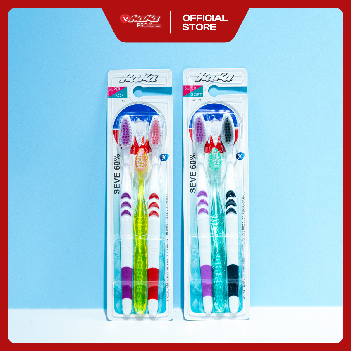 bàn chải kaka no 82 combo 3 chiếc giúp răng trắng khoẻ