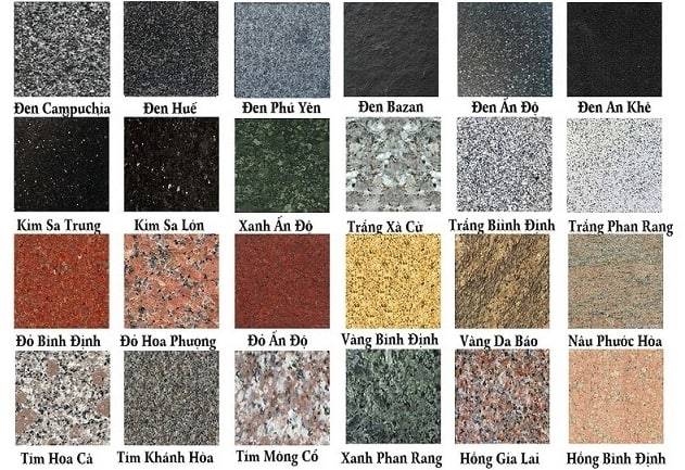 các loại đá granite tự nhiên