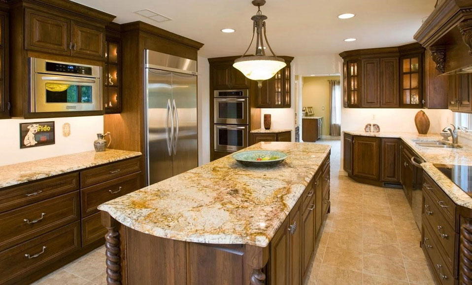 Đá solid surface làm mặt bếp