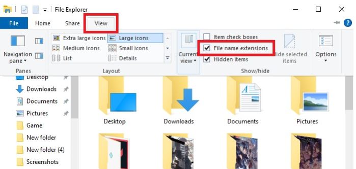 An tâm giấu file - Đổi đuôi file