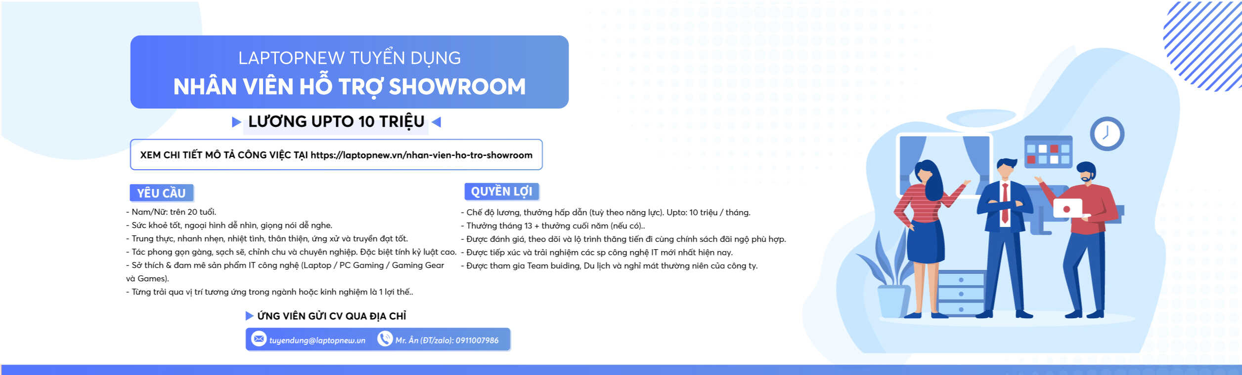NHÂN VIÊN SHOWROOM & HỖ TRỢ KHÁCH HÀNG | LAPTOPNEW.vn