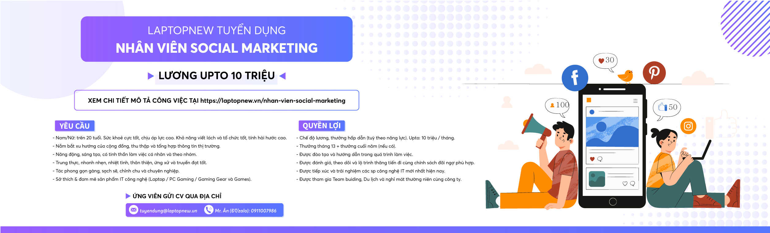 NHÂN VIÊN SOCIAL MARKETING | LAPTOPNEW.vn