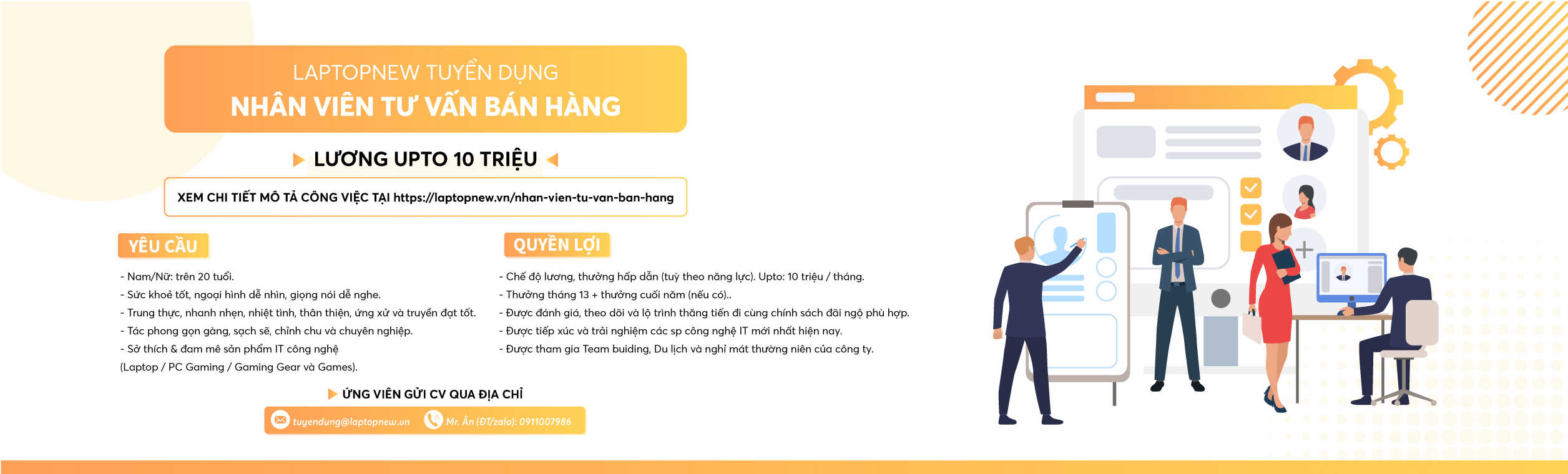 NHÂN VIÊN SHOWROOM & TƯ VẤN BÁN HÀNG | LAPTOPNEW.vn