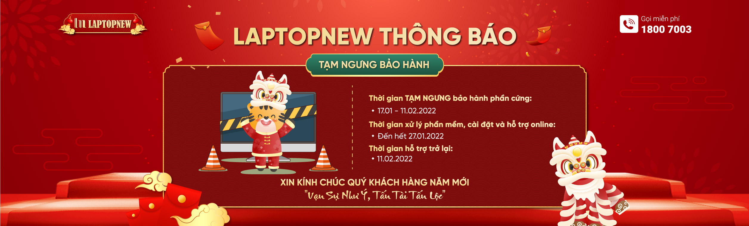 THÔNG BÁO - LAPTOPNEW TẠM NGƯNG NHẬN BẢO HÀNH