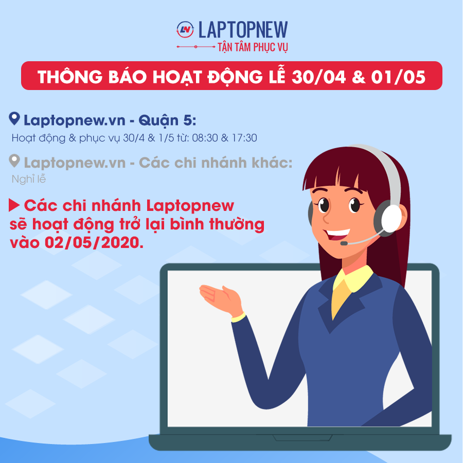 Laptopnew - Thông báo lịch nghỉ lễ 30-4 và 1-5