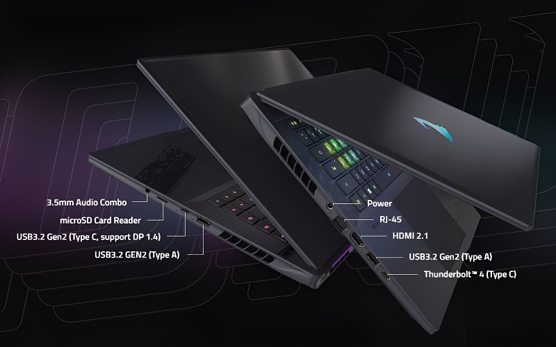 Cổng kết nối của laptop Gigabyte Aorus 16X