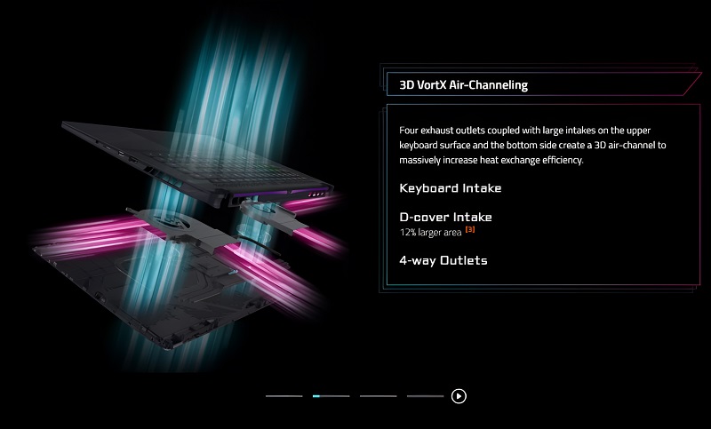 Tản nhiệt của laptop Gigabyte Aorus 16X