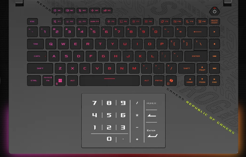 Asus ROG Strix G16 G614 - bàn phím touchpad