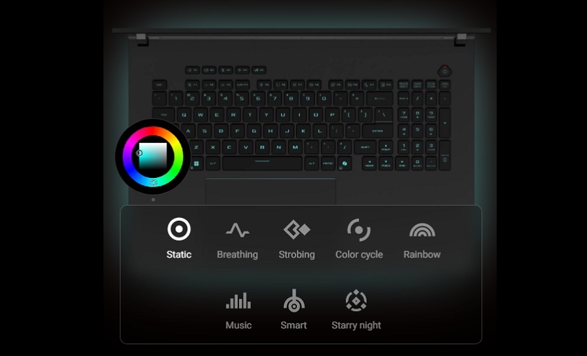 Asus ROG Strix SCAR 18 G835 - bàn phím, touchpad