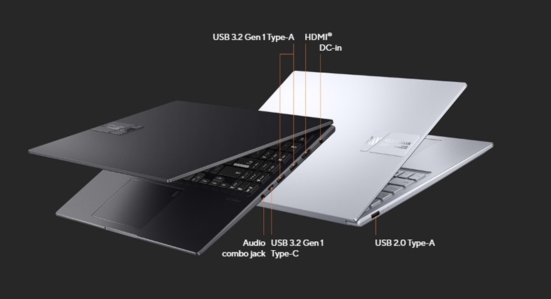 Cổng kết nối của laptop Asus Vivobook 15X OLED M3504