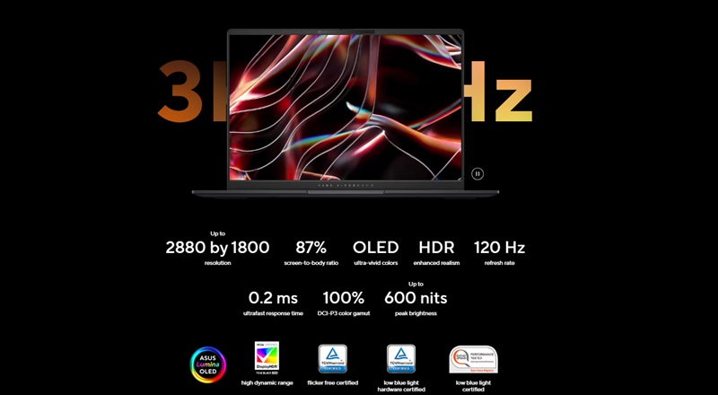 Màn hình của laptop Asus Vivobook S 14 OLED M5406