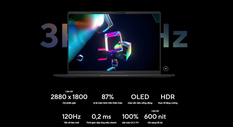 Màn hình của laptop Asus Vivobook S 14 OLED S5406