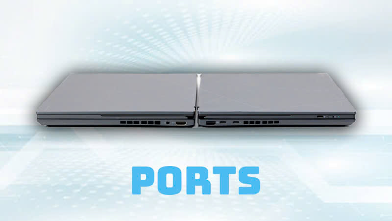 Cổng kết nối của laptop ASUS Zenbook DUO OLED UX8406