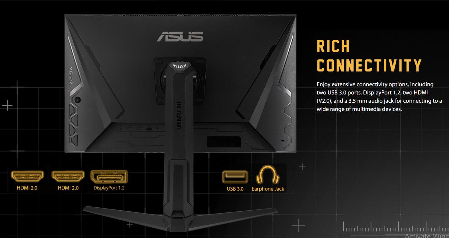 tấm nền IPS chất lượng cao ở độ phân giải 2560x1440 và tần số quét 144Hz