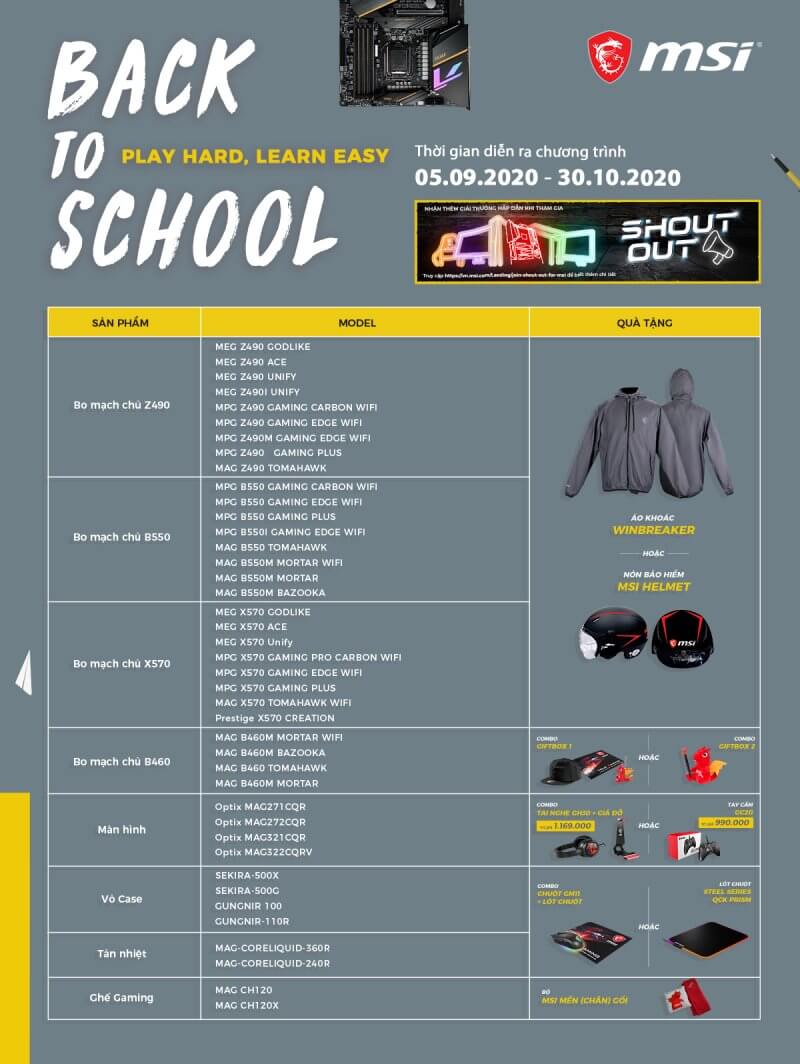 khuyến mãi back to school