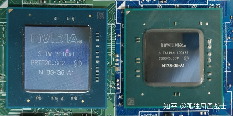 So sánh kích thước khuôn giữa gói nhỏ MX450 (trái) và MX350 (phải).