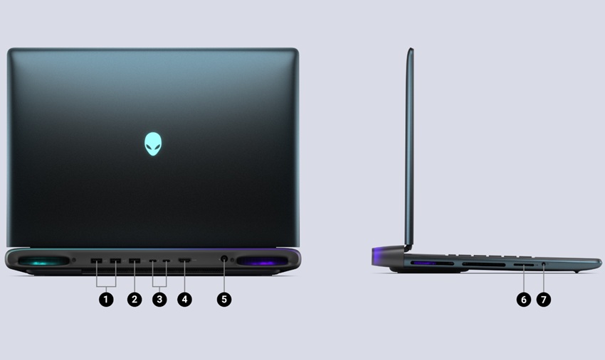 Dell Alienware 16 Area - cổng ngoại vi