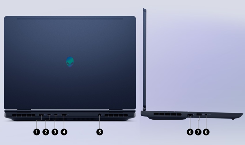 Dell Alienware 16 Aurora - cổng ngoại vi
