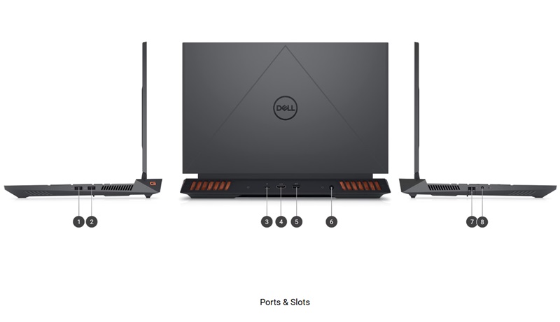 Cổng kết nối của laptop Dell Gaming G15 5530