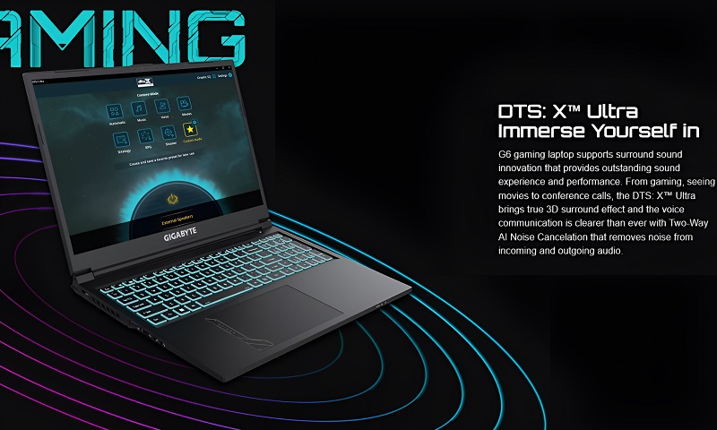 Hệ thống âm thanh của của laptop Gigabyte G6