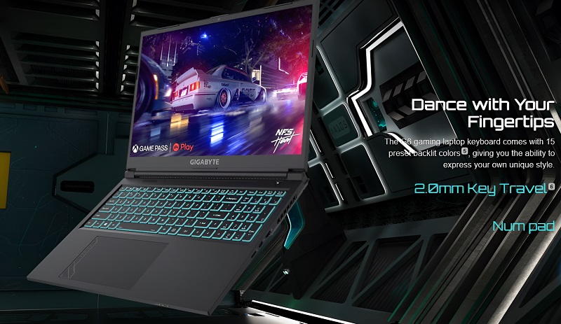 Bàn phím của laptop Gigabyte G6