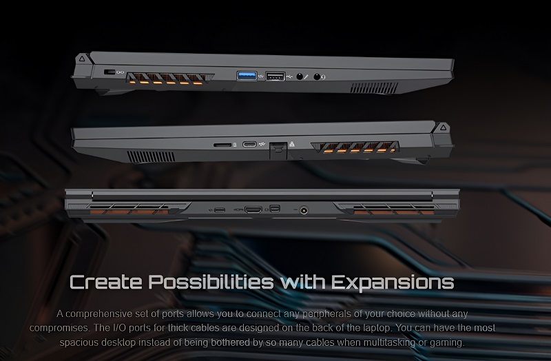 Cổng kết nối của của laptop Gigabyte G6