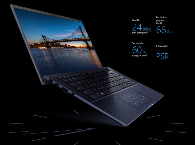 Thời lượng pin B9450FA lên đến 24h