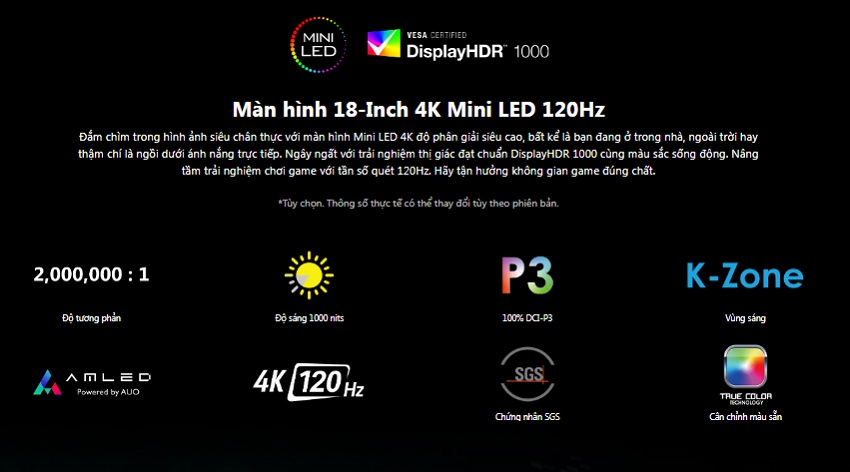 Laptop MSI Titan 18 HX AI A2XW - màn hình