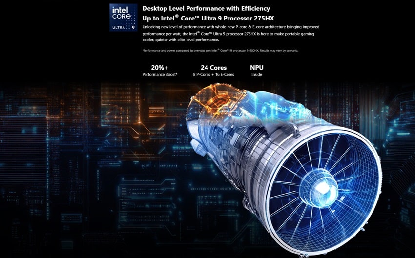 Laptop MSI Vector 16 HX AI A2XW - hiệu năng