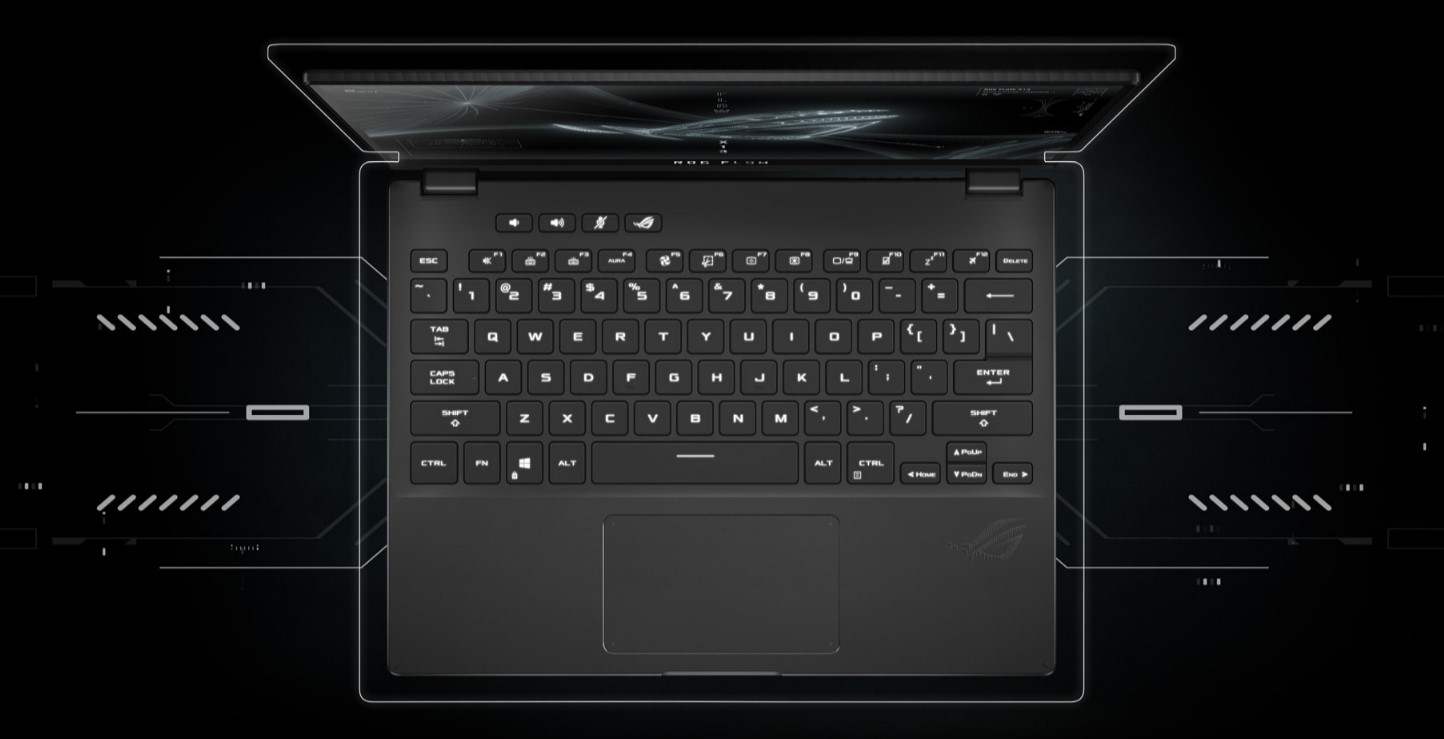 Bàn phím Chiclet full size thiết kế tràn cạnh đẹp mắt