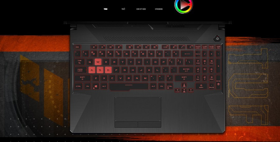 Bàn phím led với hệ thống đèn RGB tùy chỉnh đầy nổi bật