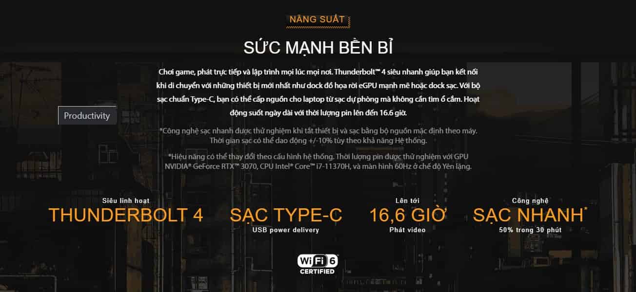 Pin 76WHrs và trọng lượng 2Kg