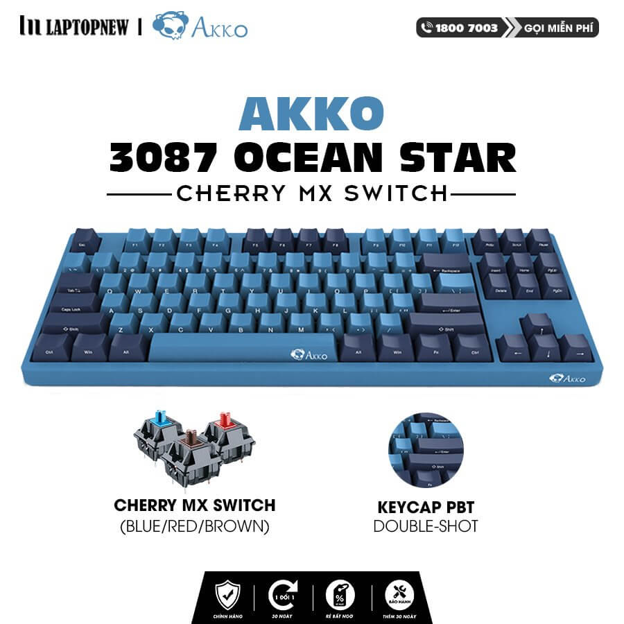 giới thiệu chung bàn phím AKKO 3087 Ocean Star (switch Cherry MX)