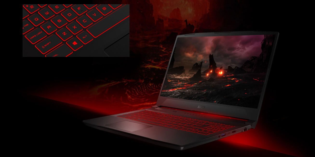 Keyboard led đỏ thu hút và Touchpad nhạy mượt mà