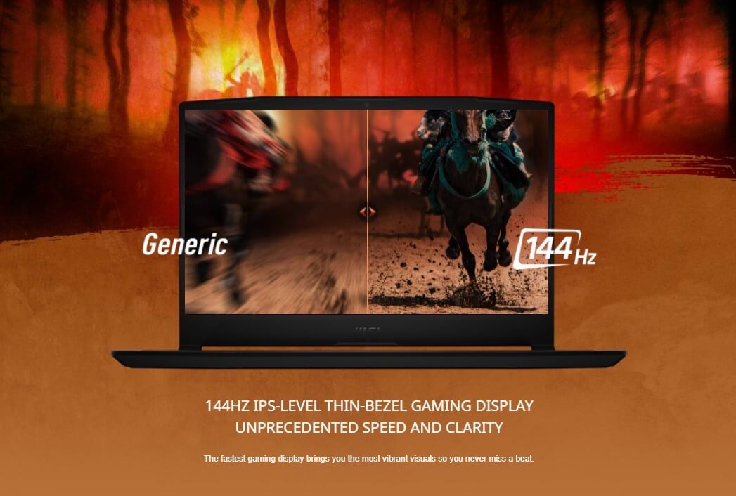 Màn hình 15.6-inch FHD IPS with 144Hz, viền mỏng, chống chói