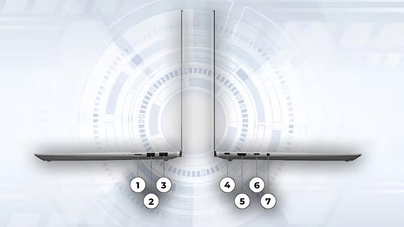 Cổng kết nối của laptop Lenovo ideapad slim 5 OLED 16IMH9
