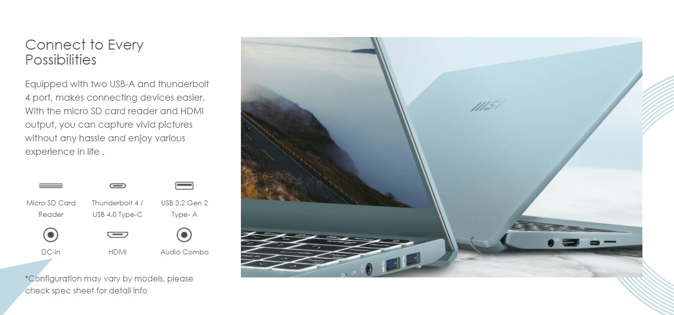Cổng giao tiếp của MSI Modern 14