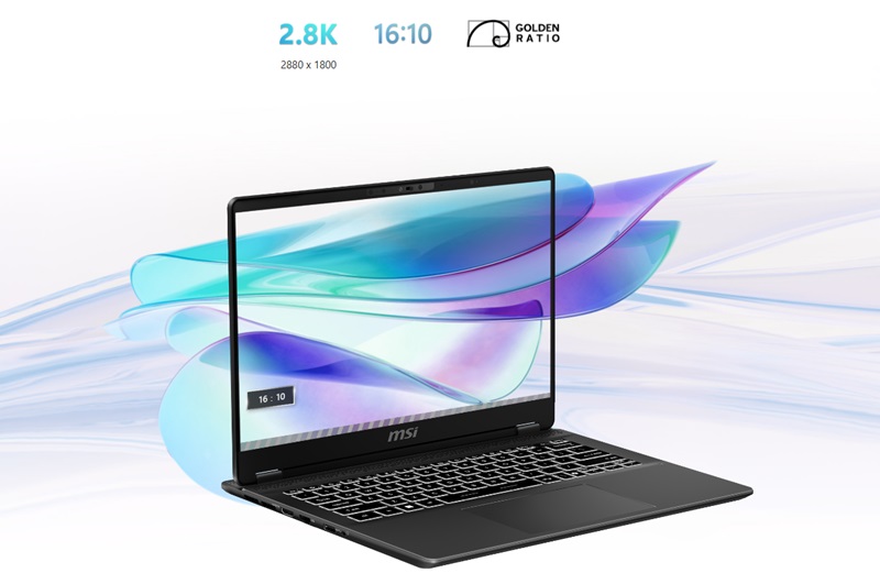 Màn hình của laptop MSI Prestige 14 AI Studio (ảnh minh hoạ)