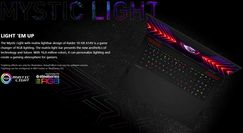 Laptop MSI Raider 18 - bàn phím