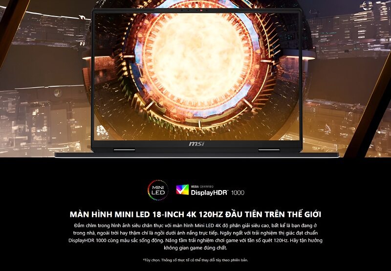Màn hình của laptop MSI Titan 18