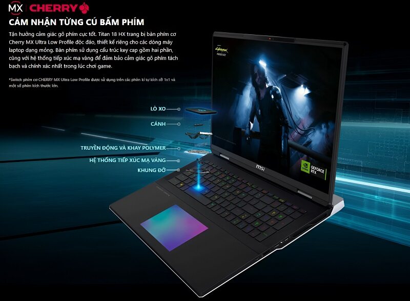 Bàn phím của laptop MSI Titan 18