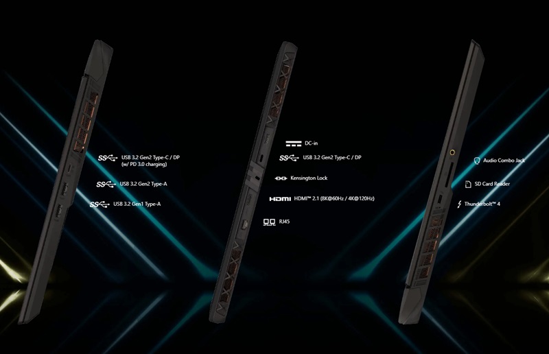 Cổng kết nối của laptop MSI Vector 16 HX