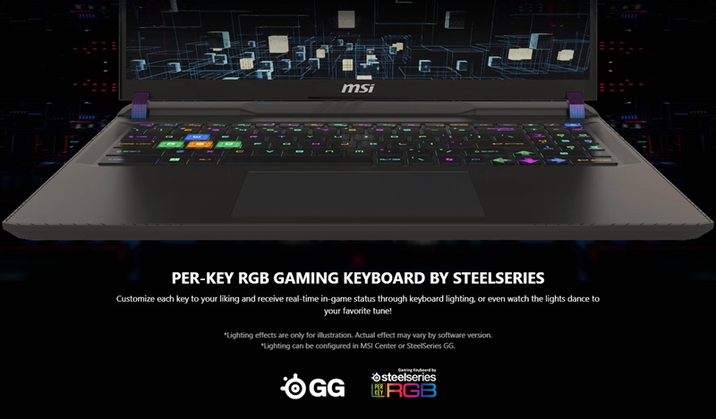 Bàn phím của laptop MSI Vector 16 HX