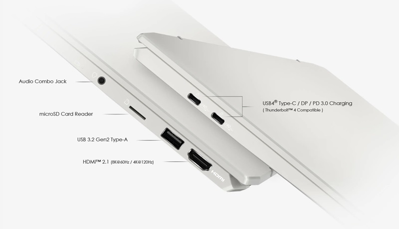 Cổng kết nối của laptop MSI Prestige A16 AI+ A3HMG