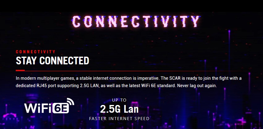 Sử dụng chuẩn kết nối Wi-Fi 6E và Bluetooth 5.2