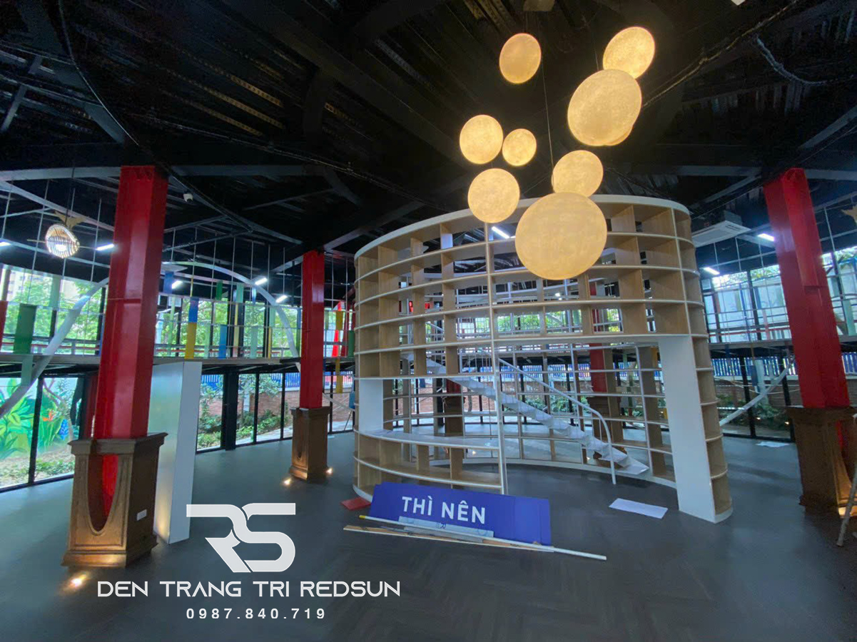 thi-cong-lap-dat-den-trang-tri-tai-thu-vien-truong-thpt-luong-the-vinh