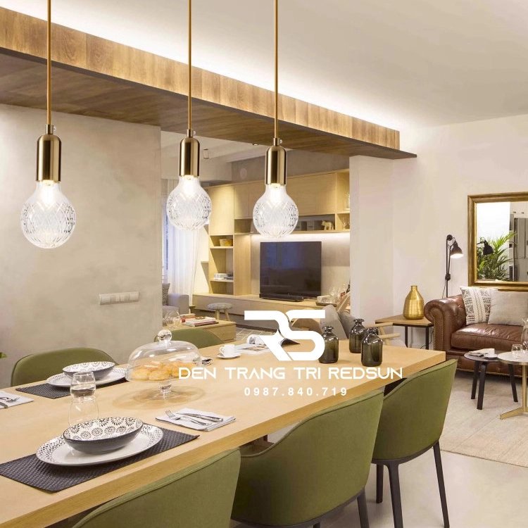 Đèn thả bàn ăn tân cổ điển chất liệu thủy tinh cao cấp