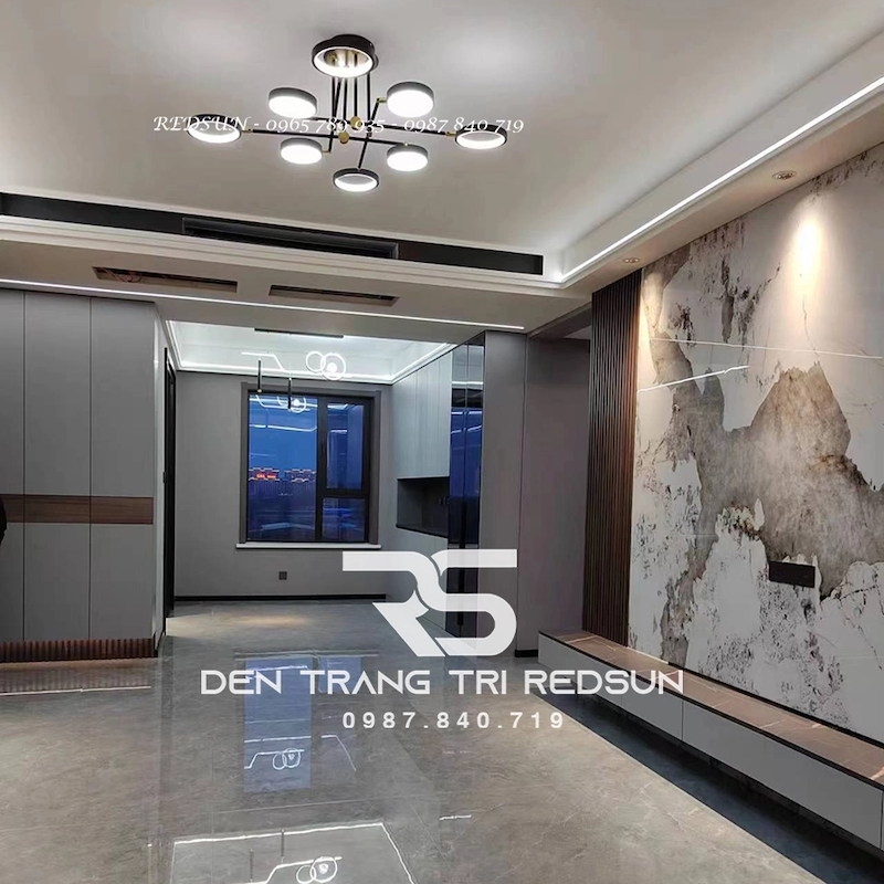 Mẫu đèn LED mâm nổi ốp trần hiện đại