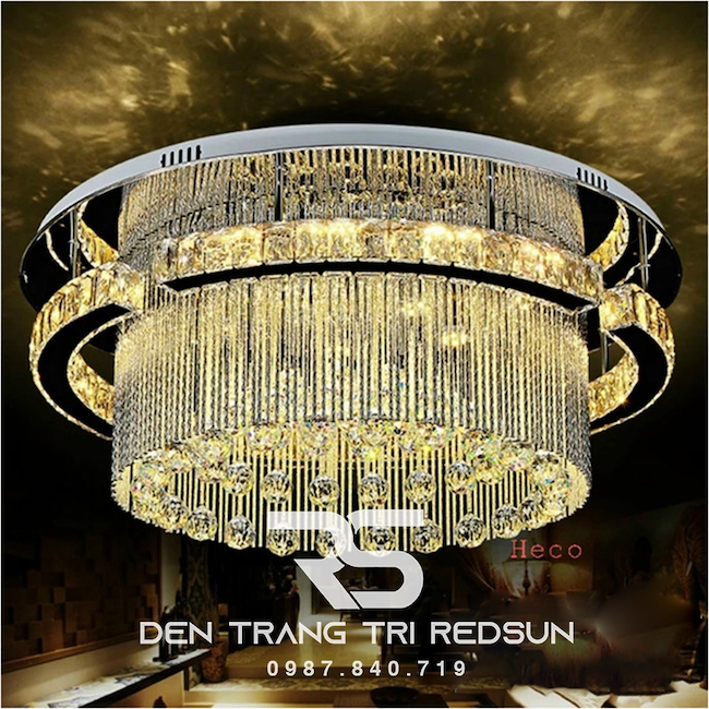 Có thể sử dụng đèn mâm pha lê tròn cho nhiều không gian khác nhau